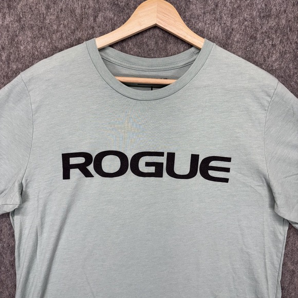 Rogue Fitness T-Shirt Men's Large Light Blue Logo USA Made Short Sleeve Gym - Picture 3 of 8